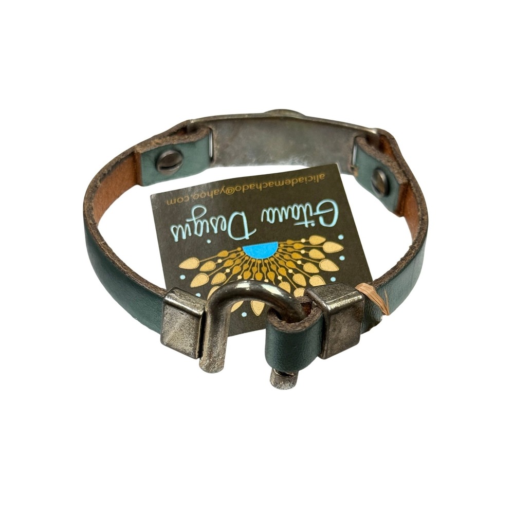 Gitana Designs Leather Peace Sign Bracelet‎ Boho Hippie Chic